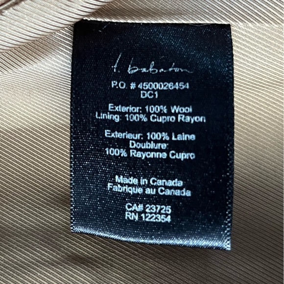Aritzia T. Babaton Tan 100 % Wool Long Trench Coat. - Made in Canada - Size XS - Picture 13 of 16